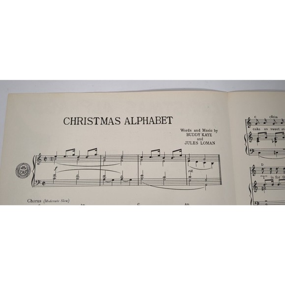 1954 Christmas Alphabet McGuire Sisters‎ Buddy Kaye Jules Loman Sheet Music VTG - Picture 7 of 7
